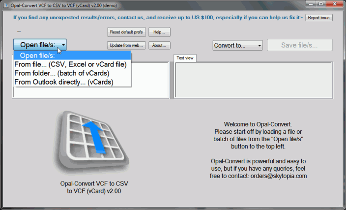 convert excel to vcard file